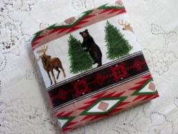 Rts Deer Bear Moose Aztec Design Extra-Large Receiving Blanket - Southwest Tribal Indian Baby Gift Hannahs Homestead2 - thumbnail 1