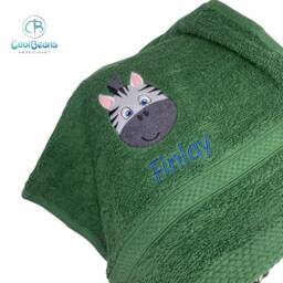 Zebra Face Towel - Personalised Face Cloth/Hand Bath = Embroidered - thumbnail 2