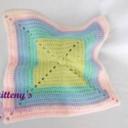 Rainbow Unicorn Baby Security Blanket Girl Lovey Crochet Plush Cuddle - thumbnail 4