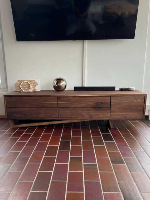 Lowboard/Sideboard Console Table Solid Wood Side Living Room Cabinet Walnut Furniture Tv Console - image 1