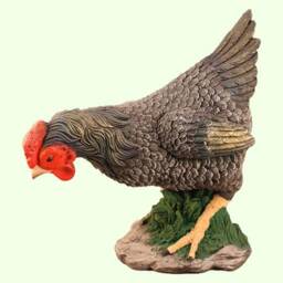 Chicken Statue Black Hen Figurines Farmhouse Animal Decor Large Garden Sculpture Bird Back Yard Outdoor Country Lawn Flowerbed Keepsake - thumbnail 1