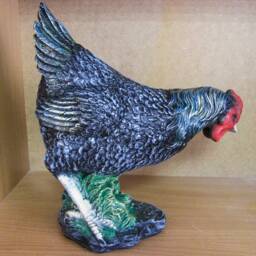 Chicken Statue Black Hen Figurines Farmhouse Animal Decor Large Garden Sculpture Bird Back Yard Outdoor Country Lawn Flowerbed Keepsake - thumbnail 2