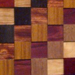 Wood Wall Art Sculpture Featuring A Variety Of Exotic Wood Pieces in Three Dimensional, Geometric Checkerboard-Like Array - thumbnail 3