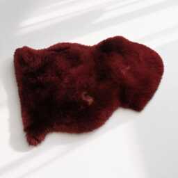 Real Sheepskin Rug, Burgundy Soft Wool Home D??cor - thumbnail 4