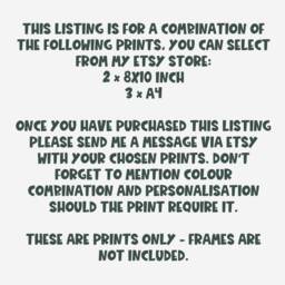 Mix & Match -- Choose Any Two 8x10 Inch Three A4 Individual Prints - Please Read Product Description Unframed - thumbnail 2