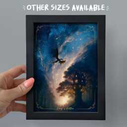 Framed Zodiac Academy Bookshelf Decor, Heirs' King's Hollow Solaria Celestial Sky Print, Library Bookish Gift, Darius Acrux Tory Darcy Vega - thumbnail 1