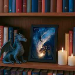 Framed Zodiac Academy Bookshelf Decor, Heirs' King's Hollow Solaria Celestial Sky Print, Library Bookish Gift, Darius Acrux Tory Darcy Vega - thumbnail 3