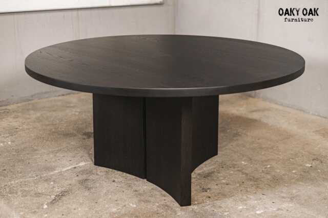 Oak Dining Table, Round Industrial Kitchen Furniture - 160cm - image 1