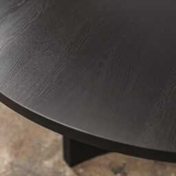 Oak Dining Table, Round Industrial Kitchen Furniture - 160cm - thumbnail 2