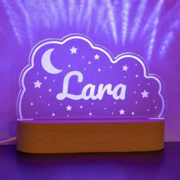 Personalized Cloud & Name Nightlight, Gift Idea For A Birth, Baby, Christening. Starmaker Personalized Bedside Lamp Bedroom Decoration - thumbnail 4