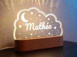 Personalized Cloud & Name Nightlight, Gift Idea For A Birth, Baby, Christening. Starmaker Personalized Bedside Lamp Bedroom Decoration
