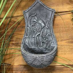 stone Garden Cute Rabbit Hare Bird Feeder Wall Hanging Plaque Ornament - thumbnail 2