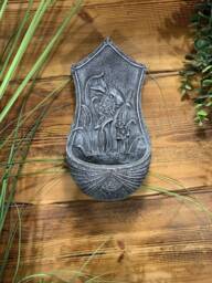 stone Garden Cute Rabbit Hare Bird Feeder Wall Hanging Plaque Ornament - thumbnail 1
