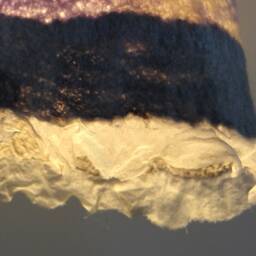 Hanging Lamp, Pendant Light, Semi Transparent Felted Lampshade, Warm-Grey & Lilac Tones. Unique Design, Natural Materials, Wool Silk - thumbnail 3
