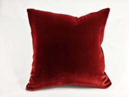 Silk Velvet Pillow Cover in Iridescent Brick Red Handmade