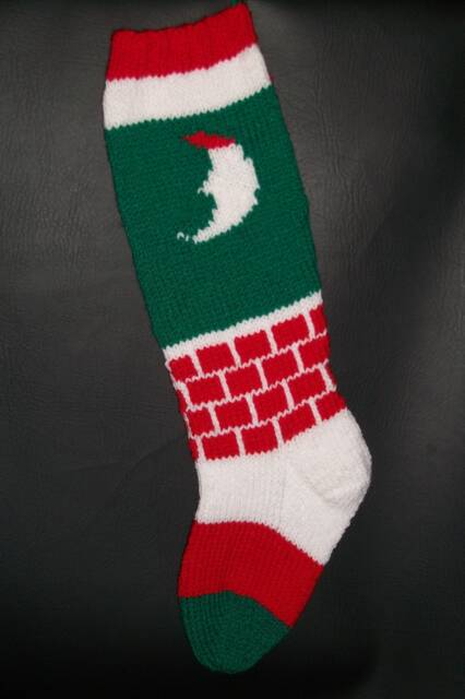 PDF Pattern Only Hand Knitted Santa in The Chimney Christmas Stocking - image 1