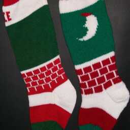 PDF Pattern Only Hand Knitted Santa in The Chimney Christmas Stocking - thumbnail 4