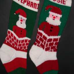 PDF Pattern Only Hand Knitted Santa in The Chimney Christmas Stocking - thumbnail 3