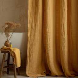 Custom Shower Curtain Extra Long Pleated Handmade Romantic Rod Pocket Eyelet Tie Top, Home_1012 - thumbnail 2