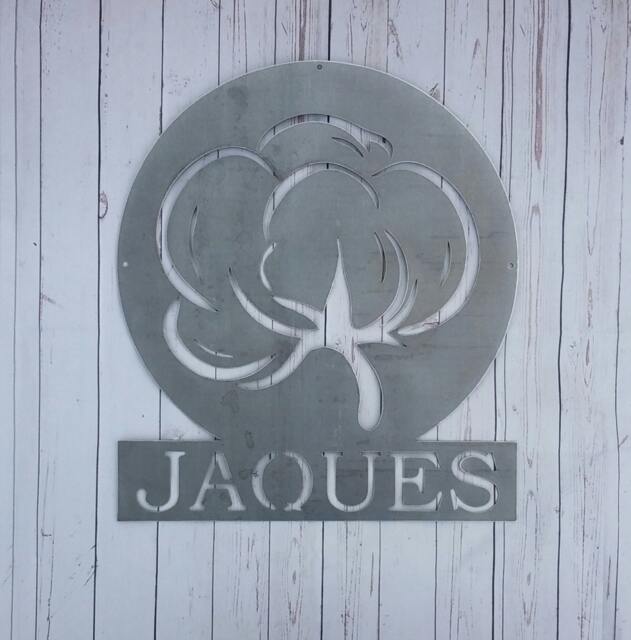 15 Inch Personalized Cotton Boll Customized Sign/ Metal Wall Art/ Custom Signs/ Door Hanger/ - image 1