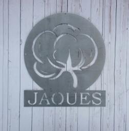 15 Inch Personalized Cotton Boll Customized Sign/ Metal Wall Art/ Custom Signs/ Door Hanger/ - thumbnail 1