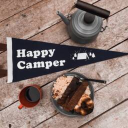 Happy Camper Pennant Flag/Felt Pennant Gallery Wall Decor Caravan Outdoors Travel Adventure Kids Bedroom Camping Tent - thumbnail 2