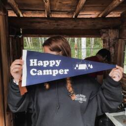 Happy Camper Pennant Flag/Felt Pennant Gallery Wall Decor Caravan Outdoors Travel Adventure Kids Bedroom Camping Tent - thumbnail 3