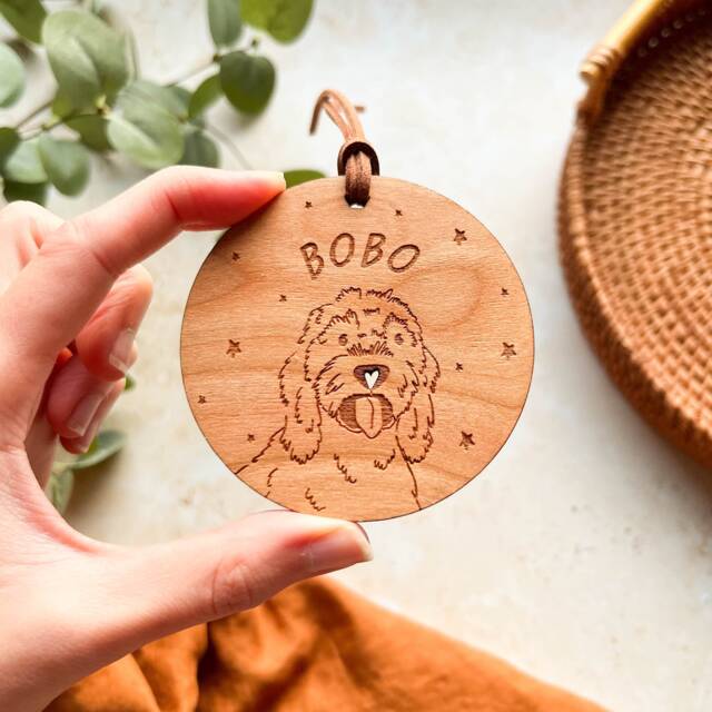 Cockapoo Christmas Bauble Personalised Wooden Pet Ornament - image 1