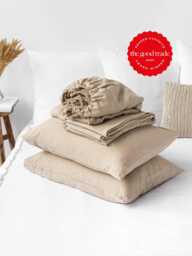 Natural Linen Sheet Set Beige Queen King Sheets Bedding