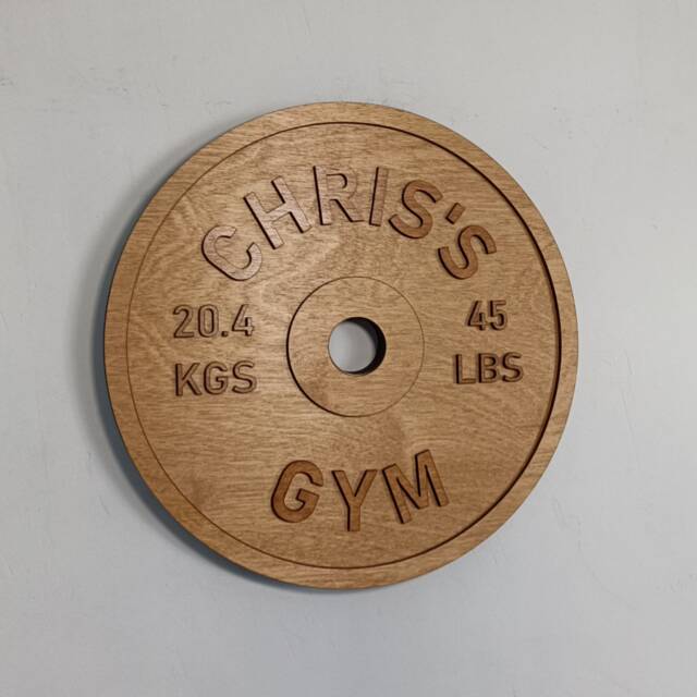 Personalised Wooden Home Gym Sign/Barbell - Dumbbell Handmade Hanging Wall Art UK - image 1
