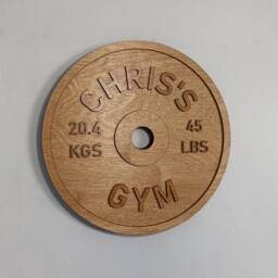 Personalised Wooden Home Gym Sign/Barbell - Dumbbell Handmade Hanging Wall Art UK