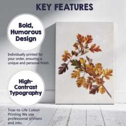 Pressed Autumn Hawthorn Leaves Botanical Nature Study Canvas Wall Art Print Decor Picture Ready To Hang - thumbnail 2