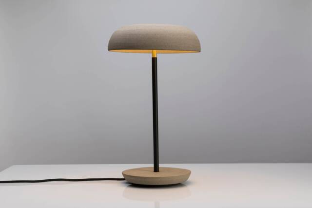 Modern Ceramic Table Lamp - Bedside Home Office Mid Century Decor Grey Pytria - image 1