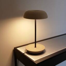 Modern Ceramic Table Lamp - Bedside Home Office Mid Century Decor Grey Pytria - thumbnail 3