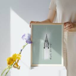The Chrysler Building Art Print, New York Deco Skyscraper Poster, Adventure Gift Idea, City Print - thumbnail 2