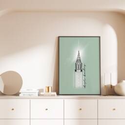 The Chrysler Building Art Print, New York Deco Skyscraper Poster, Adventure Gift Idea, City Print - thumbnail 1
