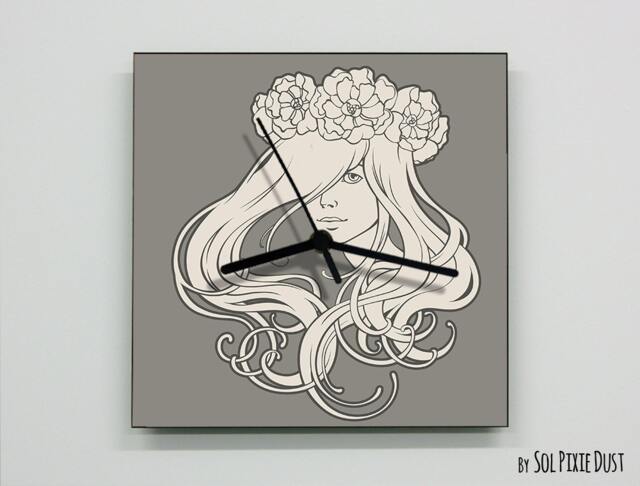 Art Nouveau Lady Wall Clock - image 1