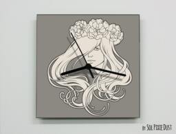 Art Nouveau Lady Wall Clock - thumbnail 1