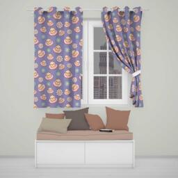 Kawaii Chick Sitting On Donut With Flowers Seamless Pattern Purple Background Readymade Eyelet Ring Top Thermal 100% Blackout Curtains - thumbnail 1