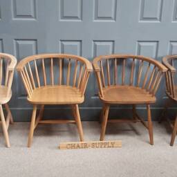 Solid Beech Bron Tub Scandinavian Kitchen Dining Chairs in Raw, Natural Or Stained Chairs Matt Satin Finish - thumbnail 4
