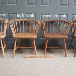 Solid Beech Bron Tub Scandinavian Kitchen Dining Chairs in Raw, Natural Or Stained Chairs Matt Satin Finish - thumbnail 2