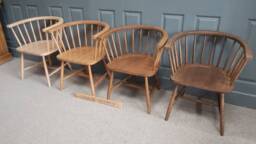 Solid Beech Bron Tub Scandinavian Kitchen Dining Chairs in Raw, Natural Or Stained Chairs Matt Satin Finish