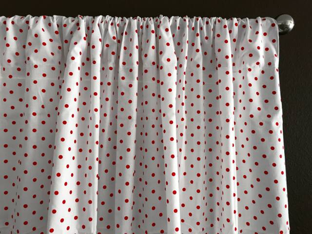 Small Dots Cotton Curtain Panel 58 Inch Wide/Window D??cor Backdrop Classroom Bedroom Cabin Hotel Guest Room Curtains - image 1