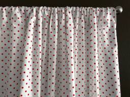 Small Dots Cotton Curtain Panel 58 Inch Wide/Window D??cor Backdrop Classroom Bedroom Cabin Hotel Guest Room Curtains