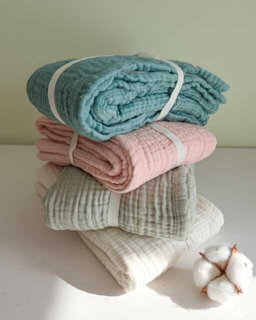 Muslin Baby Blanket - 4 Layer Swaddle Blankets Newborn Cotton Organic Girl & Boy Gifts - image 1