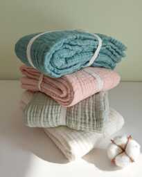 Muslin Baby Blanket - 4 Layer Swaddle Blankets Newborn Cotton Organic Girl & Boy Gifts