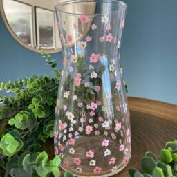 Hand Painted Daisy Vase , Wine Glass Set Personalised Floral Gift - thumbnail 2
