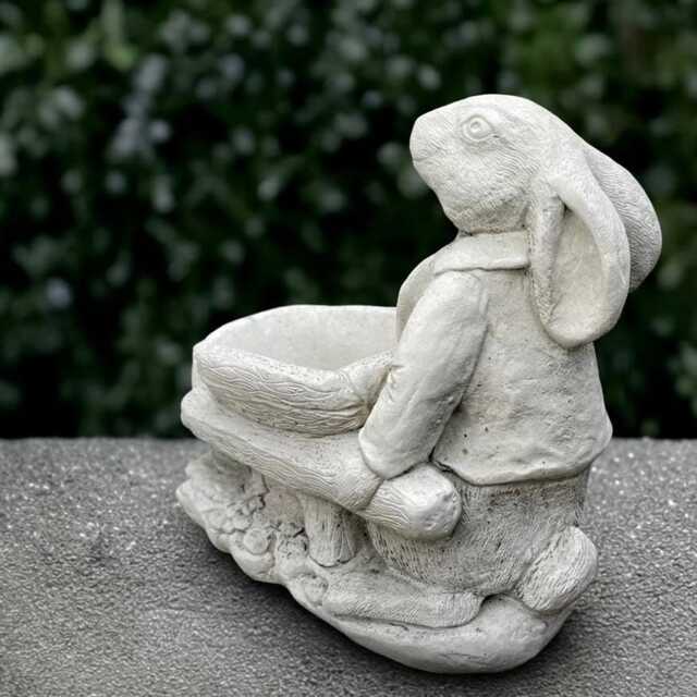 Outdoor White Rabbit Statue Concrete Bunny Sculpture Ornament Front Door Decoration Handmade Art Rabbit Lover Gift - image 1