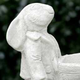Outdoor White Rabbit Statue Concrete Bunny Sculpture Ornament Front Door Decoration Handmade Art Rabbit Lover Gift - thumbnail 2