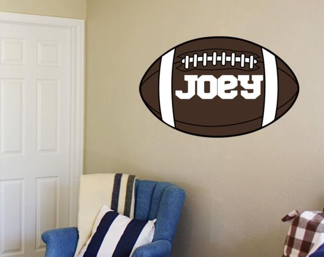 Football Wall Decal With Child's Name - Personalized Sticker - image 1